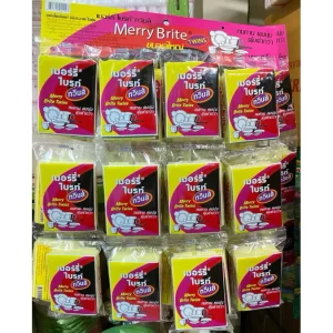[Merry Twins] Miếng bọt biển rửa chén - Màu vàng (Combo 12)