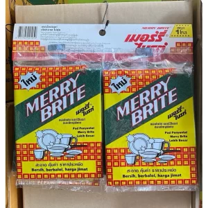 [Merry Brite] Miếng rửa chén sợi tổng hợp - Cỡ lớn - 12 miếng/set (Combo 20 set/ 1 thùng)