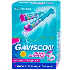 Gaviscon Dual Action Peppermint Liquid – Reckitt Benckiser – Giảm ợ nóng, trào ngược và khó tiêu – Dạng gói tiện lợi