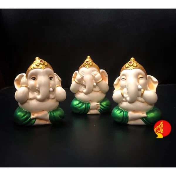 Tượng Phật Ganesha – Phong Thái Trí Tuệ – Bịt Tai, Mắt, Miệng – 7 Màu Ngày Sinh - Ảnh 3