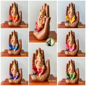 Tượng Phật Ganesha – Phong Thái Phú Quý – Đặt Trong Lòng Bàn Tay – Có 7 Màu Theo Ngày Sinh