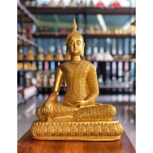 Tượng Phật Thích Ca – Phong Thái “Chiến Thắng Ma Vương” – Màu Vàng Kim – Kích Thước Lớn 9 Inch