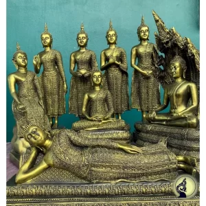 Tượng Phật theo ngày – Màu đen phối vàng – Kích thước 9 inch – Đầy đủ 8 dáng