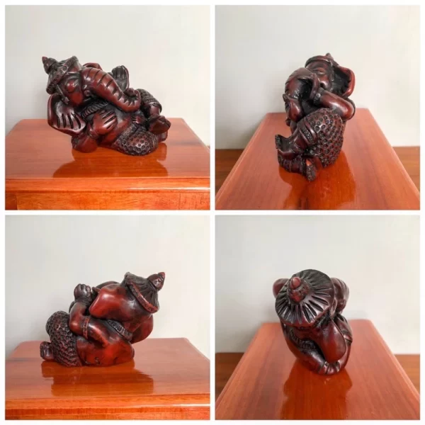 Tượng Thần Ganesha – Phong cách Ekakshara Ban Phước – Màu Nâu Đất – Cao 10.5 cm - Ảnh 2
