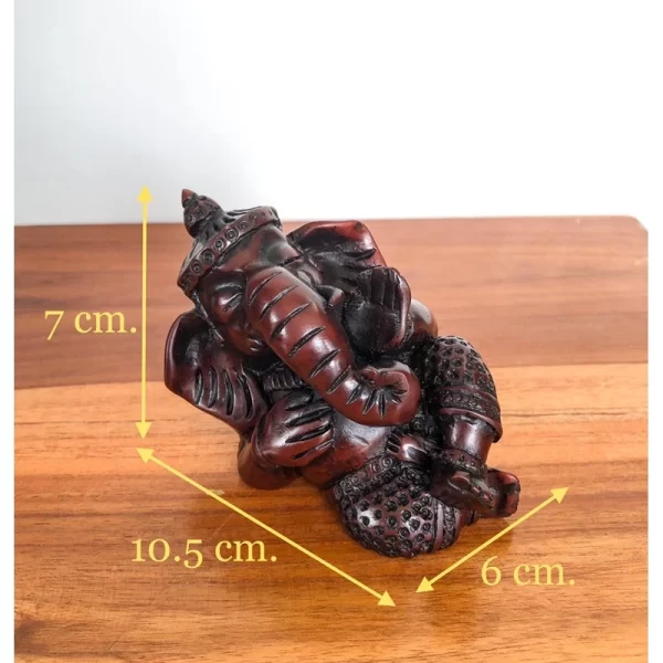 Tượng Thần Ganesha – Phong cách Ekakshara Ban Phước – Màu Nâu Đất – Cao 10.5 cm - Ảnh 3