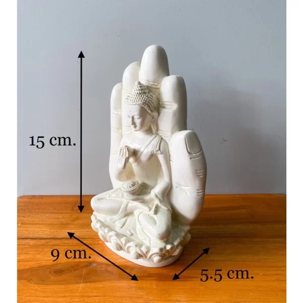 Tượng Phật Ban Phước – Tư thế Ôm Bình Bát – Đặt trong Lòng Tay – Kích thước 15 cm – Resin pha đá cao cấp - Ảnh 3