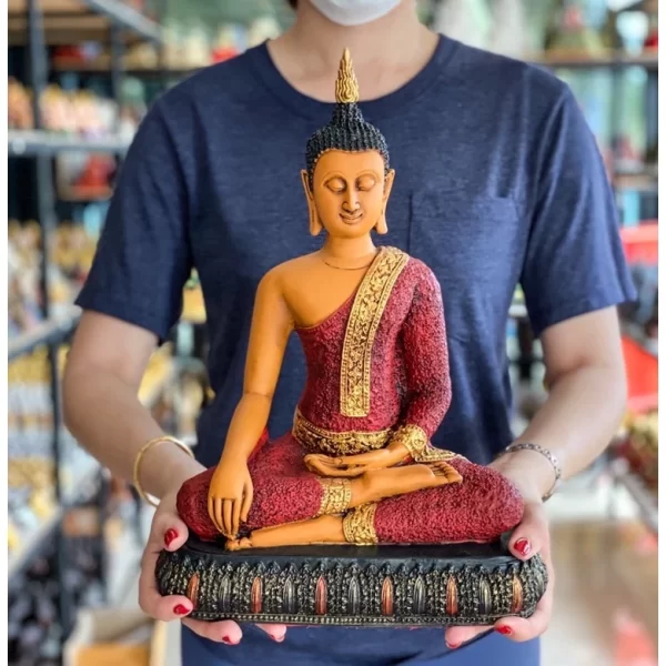 Tượng Phật Sukhothai – Phật Thích Ca Chiến Thắng Ma Vương – Sơn Giả Cổ – Mặt Đế 9 Inch