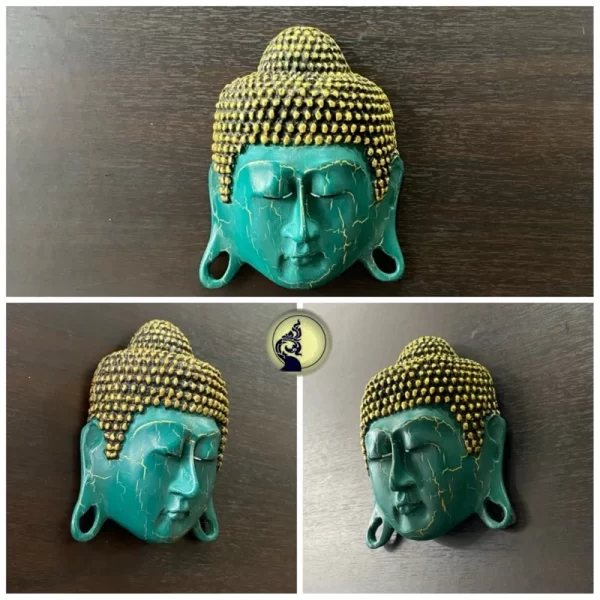 Mặt Nạ Phật Treo Tường – Phong cách Thiền Tịnh – Resin Sơn Giả Cổ – Kích thước 10×12.5×5 cm - Ảnh 2