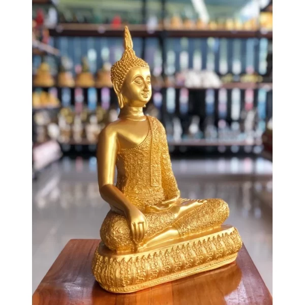 Tượng Phật Thích Ca – Phong Thái “Chiến Thắng Ma Vương” – Màu Vàng Kim – Kích Thước Lớn 9 Inch - Ảnh 2