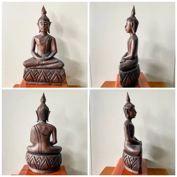 Tượng Phật Gỗ – Pháp Tướng Thiền Định / Giác Ngộ – Gỗ Khắc Thủ Công (6 inch) - Ảnh 2