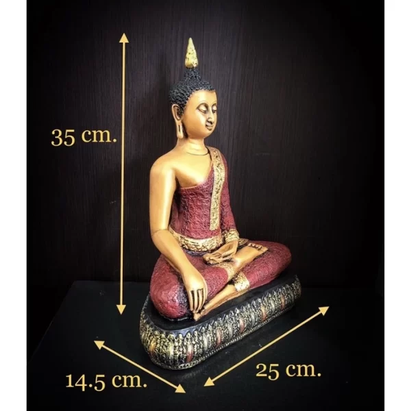 Tượng Phật Sukhothai – Phật Thích Ca Chiến Thắng Ma Vương – Sơn Giả Cổ – Mặt Đế 9 Inch - Ảnh 3