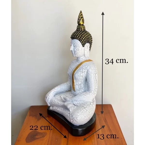 Tượng Phật Thích Ca  – Màu Sơn Giả Cổ – Nghệ Thuật Sukhothai – Mặt Đế 9 Inch - Ảnh 3