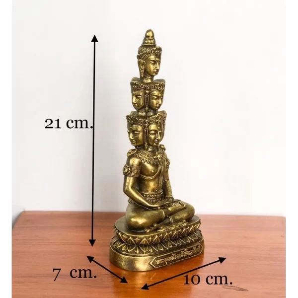 Tượng Phật Giao Tiến Phúc Tài – Mẫu Maha Setthi Navakot – Phiên Bản 3 Inch – Màu Cổ - Ảnh 4