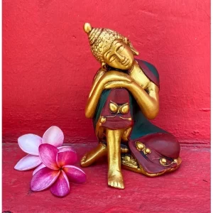 Tượng Phật Thinking Buddha – Phong Thái Thiền Định – Nghệ Thuật Tây Tạng – Màu Earth Tone
