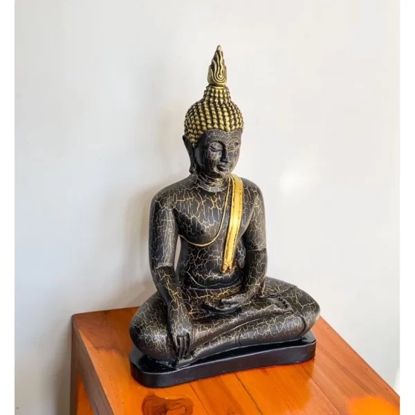 Tượng Phật Thích Ca  – Màu Sơn Giả Cổ – Nghệ Thuật Sukhothai – Mặt Đế 9 Inch - Ảnh 5