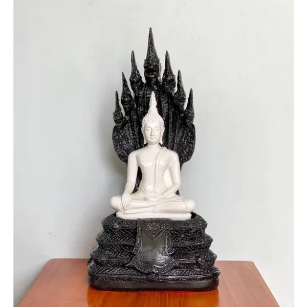 Tượng đức phật Sukhothai Nakporok - 5 inch - Trắng - Ảnh 4