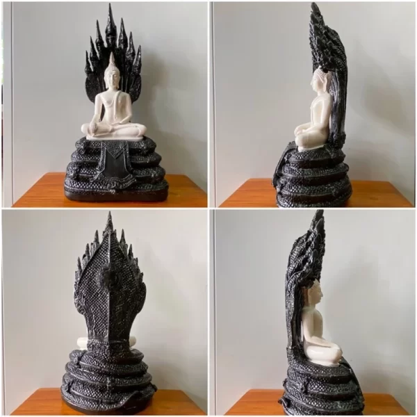 Tượng đức phật Sukhothai Nakporok - 5 inch - Trắng - Ảnh 3