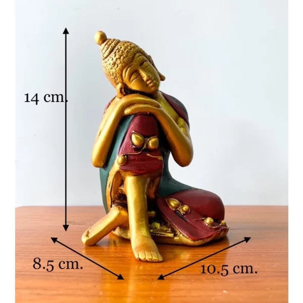 Tượng Phật Thinking Buddha – Phong Thái Thiền Định – Nghệ Thuật Tây Tạng – Màu Earth Tone - Ảnh 2