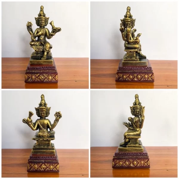 Tượng phật 4 mặt - Màu vàng cổ - 6 inch - Ảnh 2