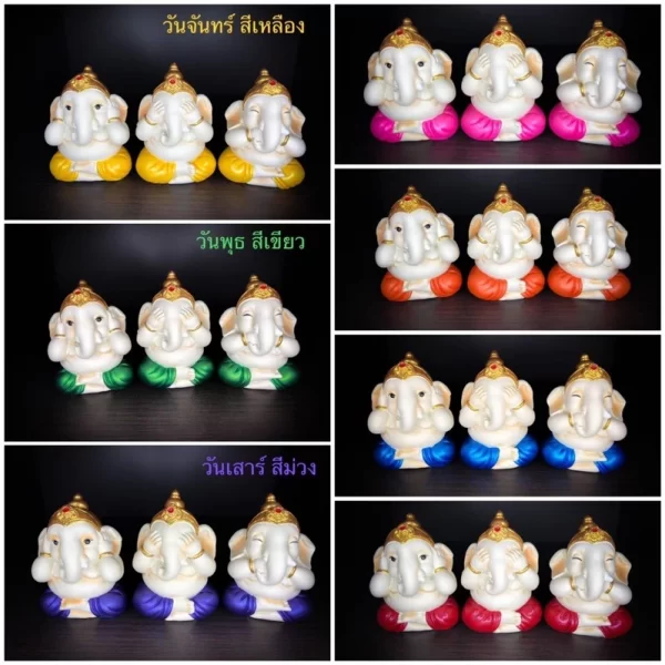 Tượng Phật Ganesha – Phong Thái Trí Tuệ – Bịt Tai, Mắt, Miệng – 7 Màu Ngày Sinh - Ảnh 2