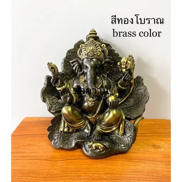 Tượng Thần Ganesha – Pháp Tướng Ban Phước – Ngự Trong Hoa Dâm Bụt (4 tay – màu Metallic) - Ảnh 7