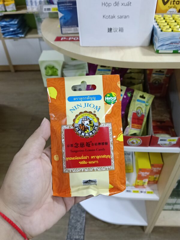 Kẹo Thảo Dược Nin Jiom Vị Tangerine-Lemon – Chanh Quýt Tươi Mát, Dịu Họng Tức Thì