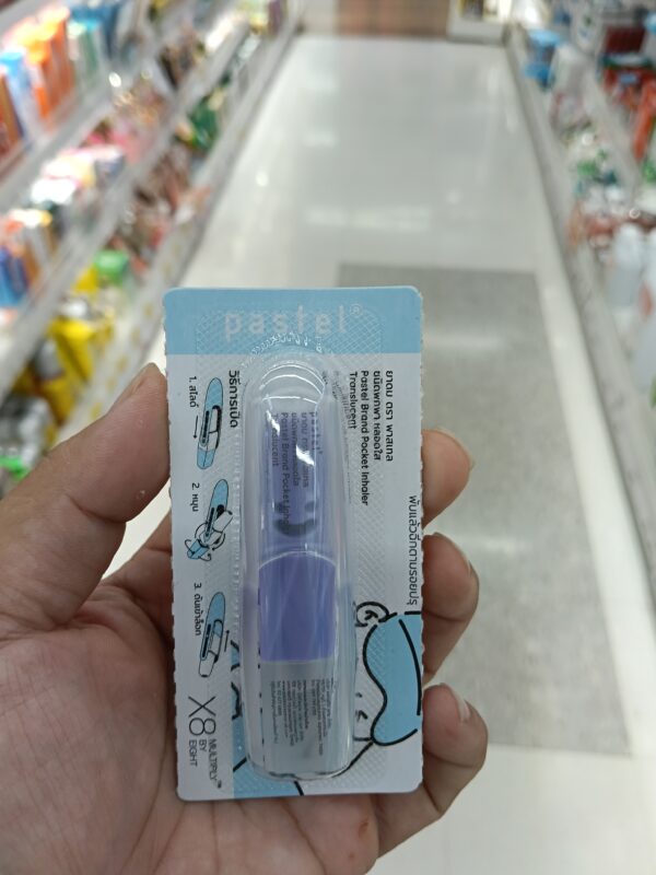 Ống Hít Mũi Pastel Brand Pocket Inhaler Translucent – Thiết Kế Trong Suốt, Nhỏ Gọn, Hai Đầu Tiện Dụng [Loại màu trong suốt - 1 set đủ màu]