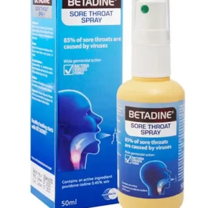 Betadine Throat Spray – Mundipharma – Xịt họng sát khuẩn giảm viêm, trị nhiễm trùng miệng họng