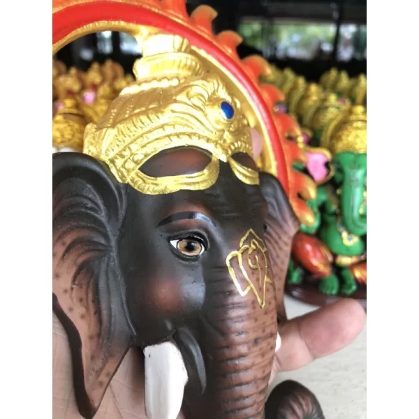 Tượng Đầu Phật Ganesha – Dạng Treo Tường – Màu Cổ – Kích Thước Nhỏ Gọn - Ảnh 2