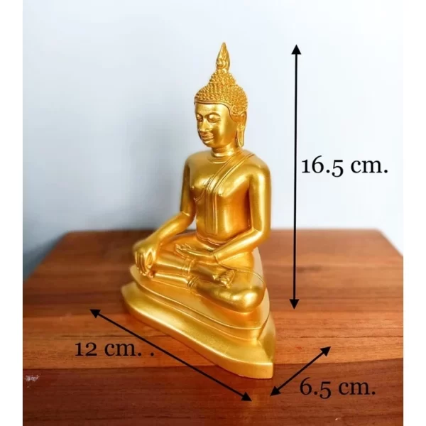 Tượng Phật U Thong –  4 inch – Màu Vàng Pha Bột Vàng Lá - Ảnh 2