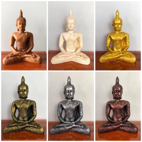 Tượng Phật Thích Ca – Phong Thái Thiền Định – Phật Bản Mệnh Thứ Năm – Màu Cổ – Mặt Đế 4 Inch - Ảnh 4