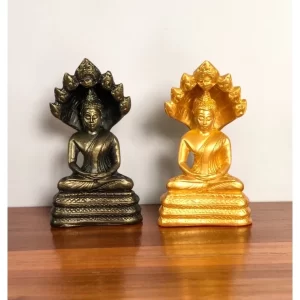 Tượng Phật Naga Prok – Dáng Ngồi Thiền Dưới Mái Rắn – Nghệ Thuật Khmer – Cao 12.5 cm