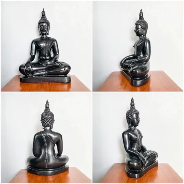 Tượng Phật Thích Ca – Màu Đen Bóng Super Black – Phong Cách Sukhothai – Mặt Đế 9 inch – Cao 34 cm - Ảnh 2