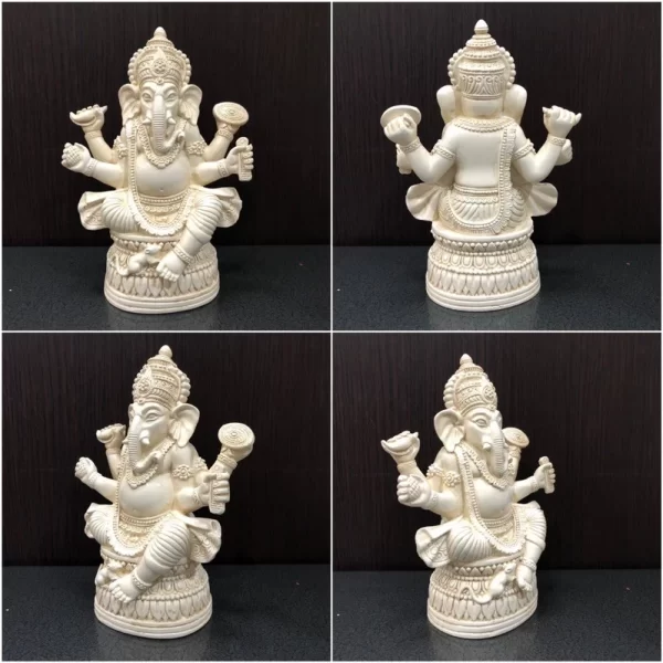 Tượng Phật Ganesha – Dáng Sắp Xếp Vượt Chướng Ngại (ปางสะสางปัญหา) – Cao 7 Inch – 5 Màu Ngũ Hành - Ảnh 3