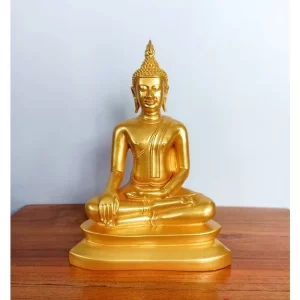 Tượng Phật U Thong –  4 inch – Màu Vàng Pha Bột Vàng Lá