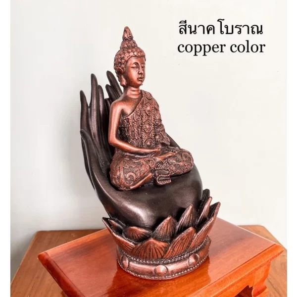 Tượng Phật Thiền Định – Phật Trong Lòng Bàn Tay – Màu Sơn Giả Cổ – Mặt Đế 3 Inch - Ảnh 8