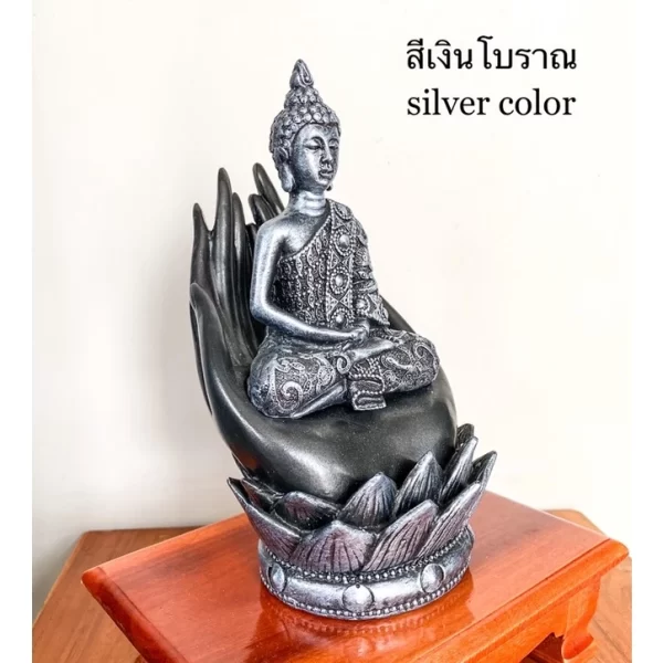 Tượng Phật Thiền Định – Phật Trong Lòng Bàn Tay – Màu Sơn Giả Cổ – Mặt Đế 3 Inch - Ảnh 7