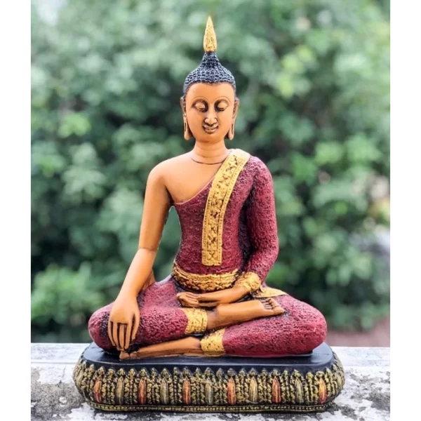 Tượng Phật Sukhothai – Phật Thích Ca Chiến Thắng Ma Vương – Sơn Giả Cổ – Mặt Đế 9 Inch - Ảnh 4