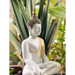 Tượng Phật Thích Ca  – Màu Sơn Giả Cổ – Nghệ Thuật Sukhothai – Mặt Đế 9 Inch