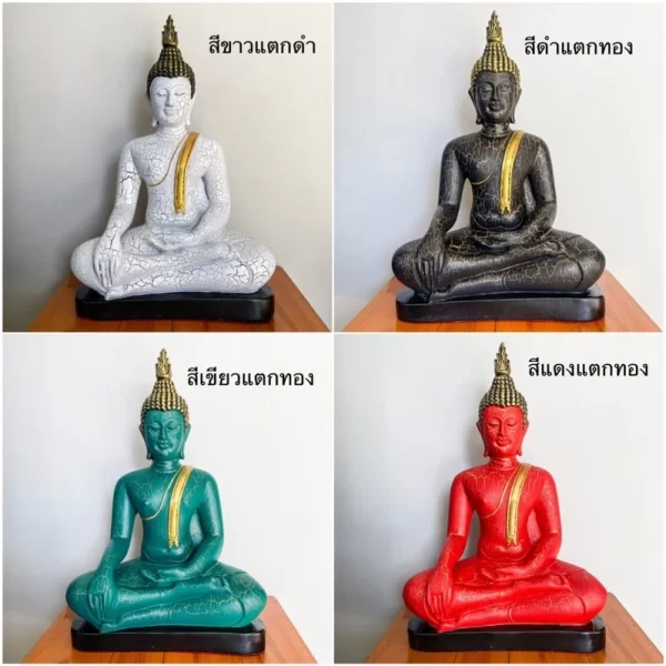 Tượng Phật Thích Ca  – Màu Sơn Giả Cổ – Nghệ Thuật Sukhothai – Mặt Đế 9 Inch - Ảnh 2