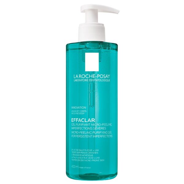 La Roche-Posay Effaclar Gel Purificante Microexfoliante – Gel rửa mặt & toàn thân cho da dầu mụn, làm sạch sâu, giảm bít tắc lỗ chân lông