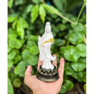 Tượng quan âm bồ tát cầm Quyền trượng Yuyi - 6,8 inch
