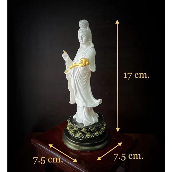 Tượng quan âm bồ tát cầm Quyền trượng Yuyi - 6,8 inch - Ảnh 3