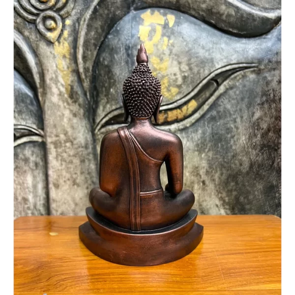 Tượng Phật U-Thong – Dáng Sạ Dũng Ma & Ma Ra Vi Chai – Màu nâu ánh đồng cổ – Mặt đế 4 inch - Ảnh 3