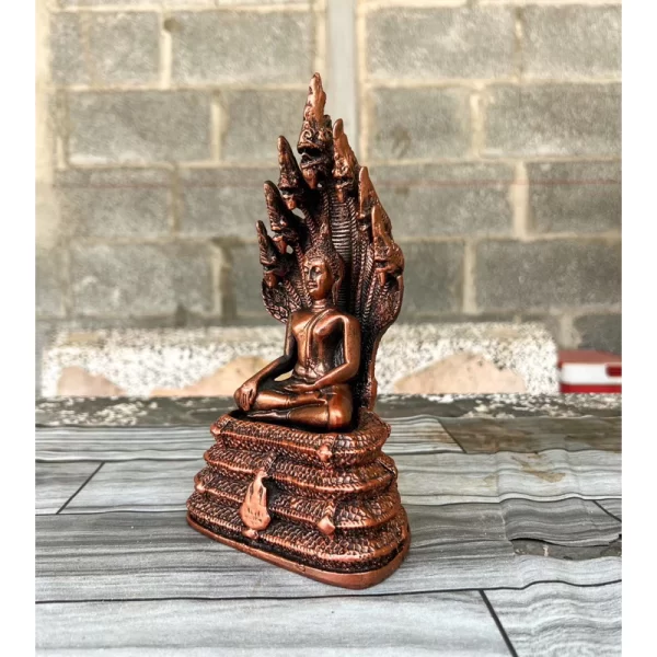 Tượng Phật Phong Thái Naga – Phật Ngồi Dưới Tán Rắn – Màu 3 Gươm Cổ – Cao 22 cm - Ảnh 4