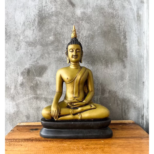 Tượng Phật Sukhothai – Màu Vàng Earth Tone – Mặt Đế 5 Inch - Ảnh 3
