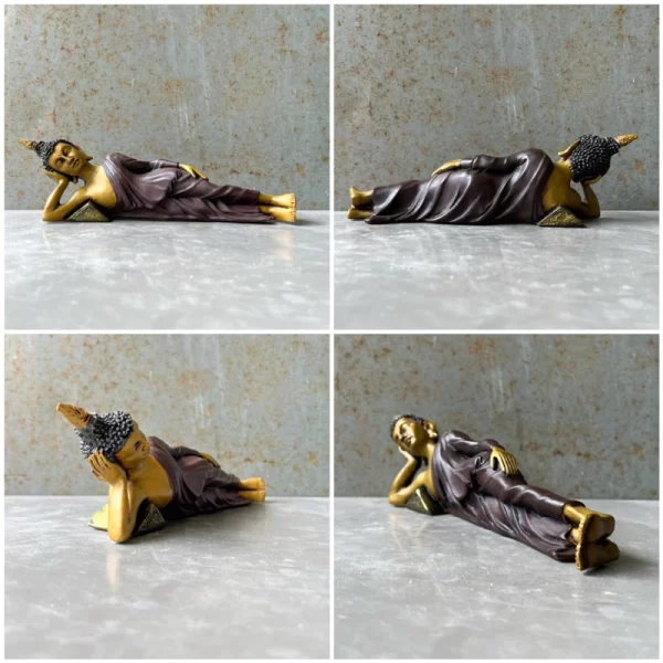 Tượng Phật Nằm – Phật Thích Ca Phong Thái An Lạc – Màu Earth Tone – Mặt Đế 5 Inch - Ảnh 3