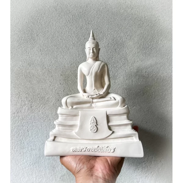Tượng đức phật ngồi thiền - trắng ngà - 5 inch và 3 inch