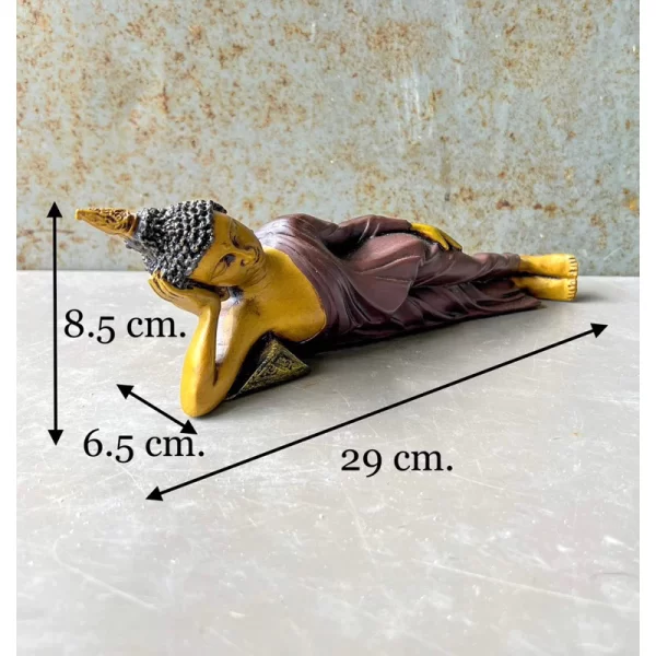 Tượng Phật Nằm – Phật Thích Ca Phong Thái An Lạc – Màu Earth Tone – Mặt Đế 5 Inch - Ảnh 2