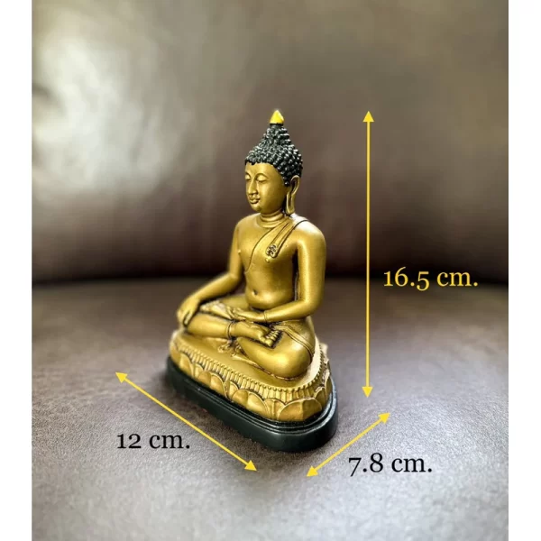 Tượng Phật Chiang Saen – Phiên bản Phra Sing 1 – Màu vàng Earth Tone – Dáng Sạ Dũng Ma & Ma Ra Vi Chai – Mặt đế 5 inch - Ảnh 2